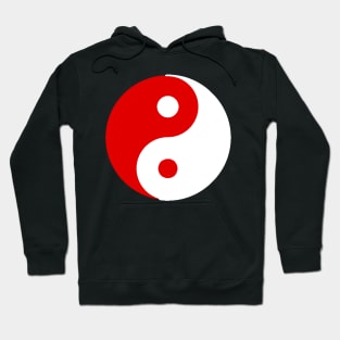 Yin Yang in red and white Hoodie